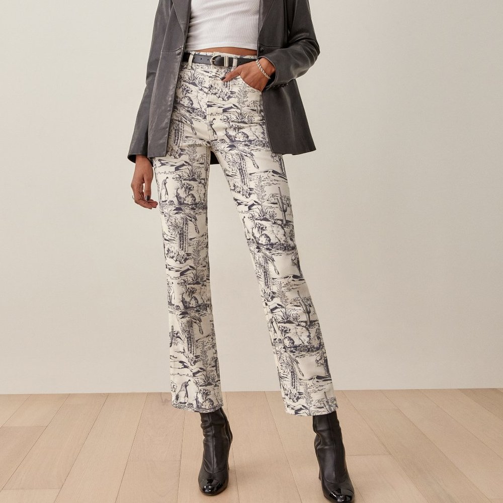REFORMATION Oasis High Rise Straight Jeans 25 NWT